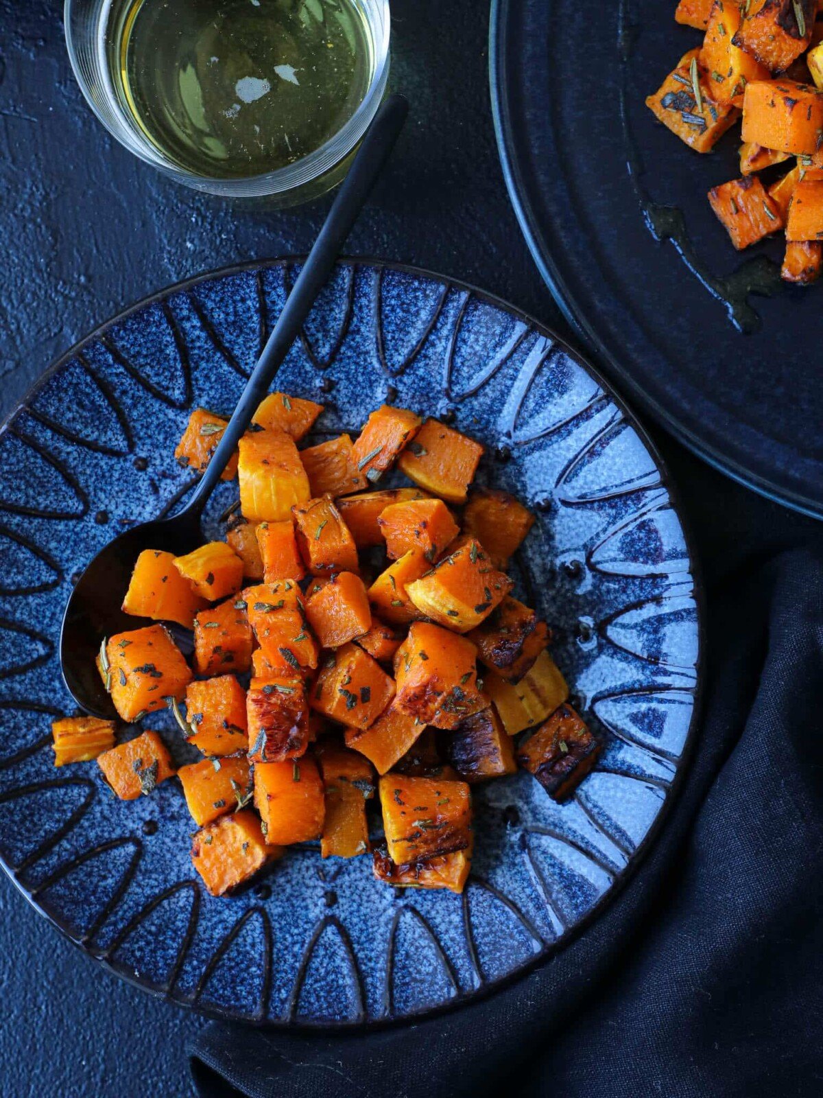 Spiced Roasted Butternut Squash Plated.