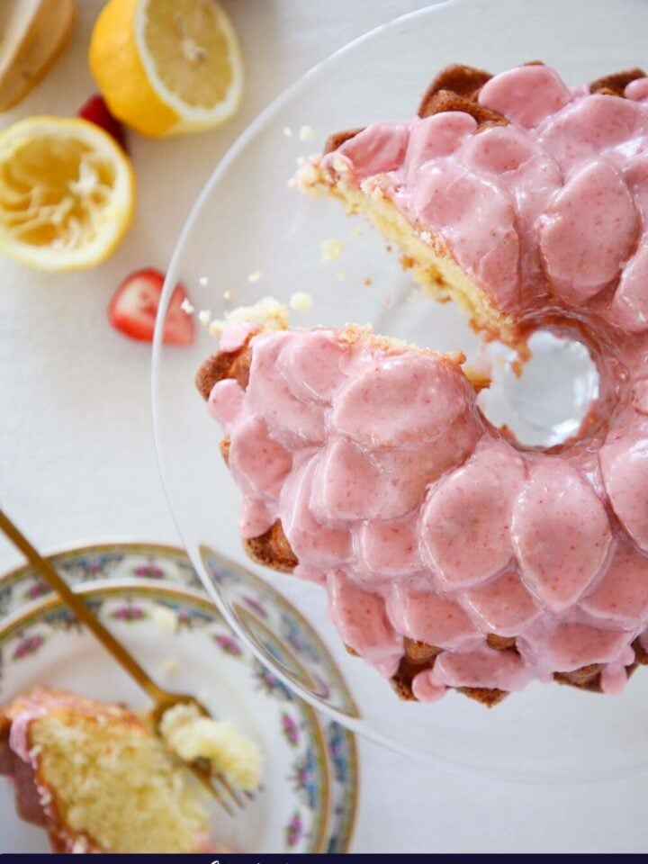 Lemon Pound Cake with Fresh Strawberry Icing Chef Farr