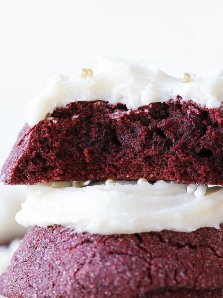 Red Velvet Cookies Delicious Closeup