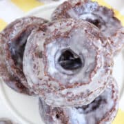 Chocolate Cake Donut Overhead.