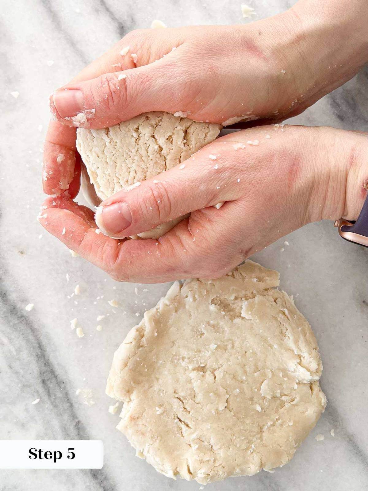 dividing dough pressing flat. 