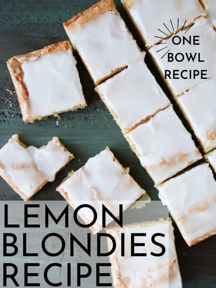 Lemon blondies with a glaze.