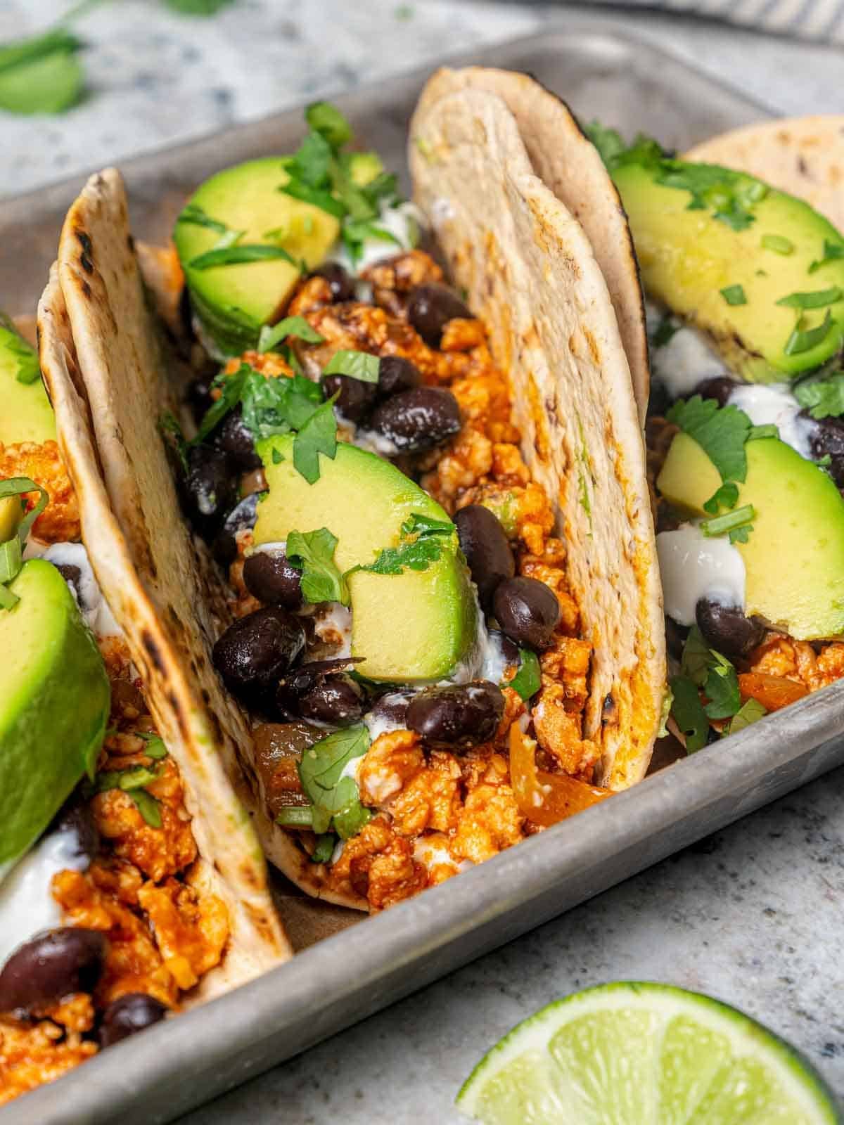 chipotle flavored chicken tacos.