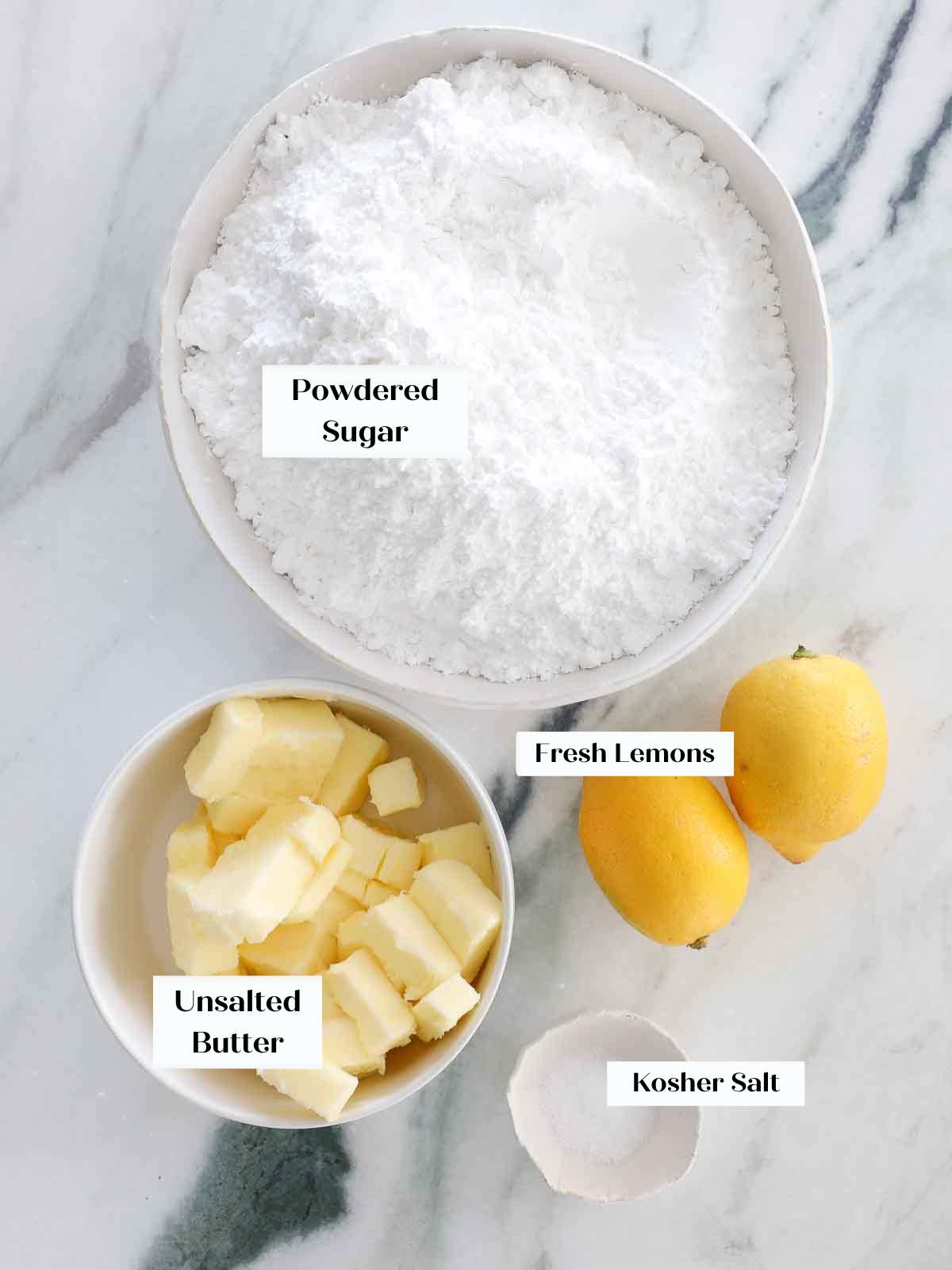 lemon buttercream frosting ingredients.