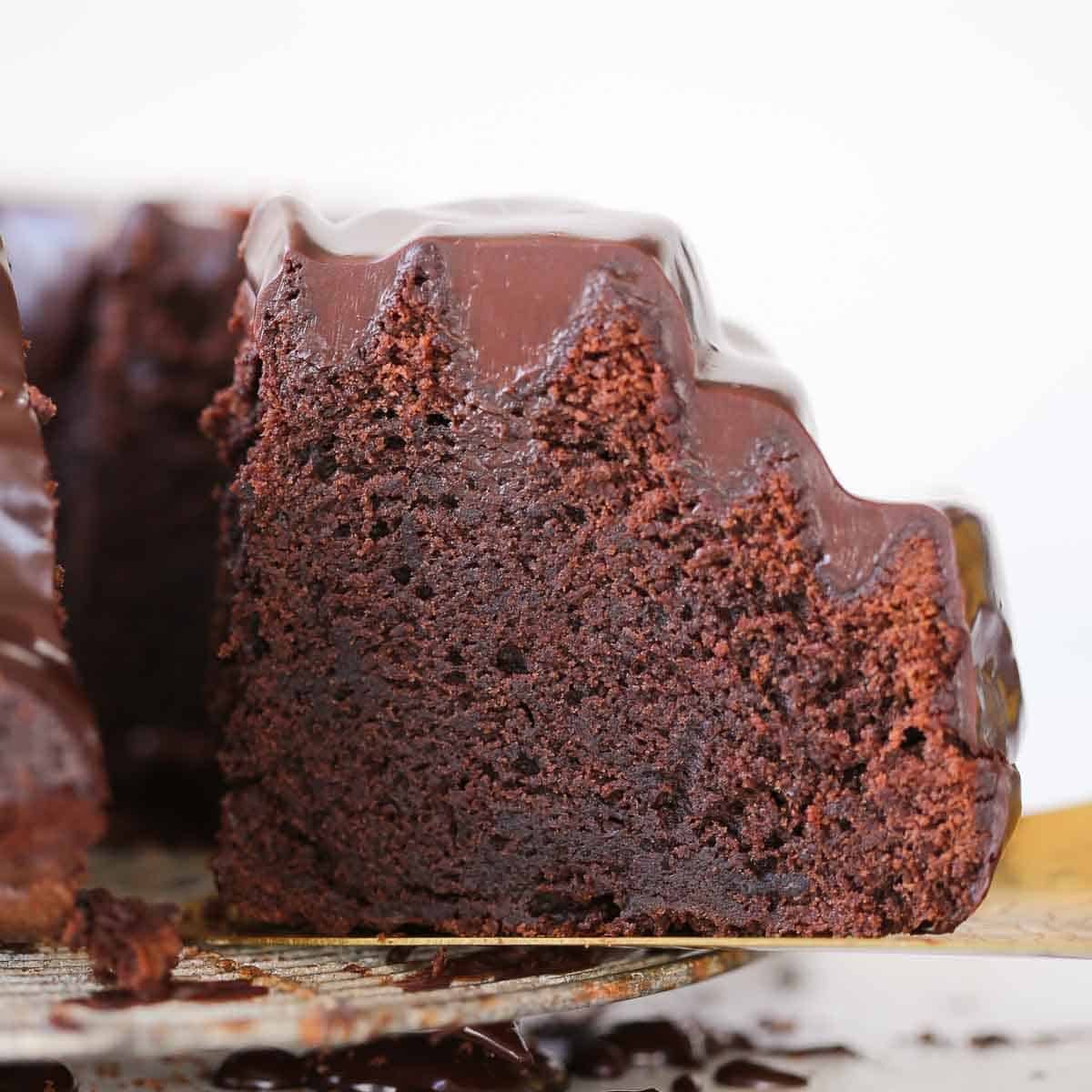 Chocolate Bundt Cake (Chocolate Ganache Topping) - Chef Lindsey Farr