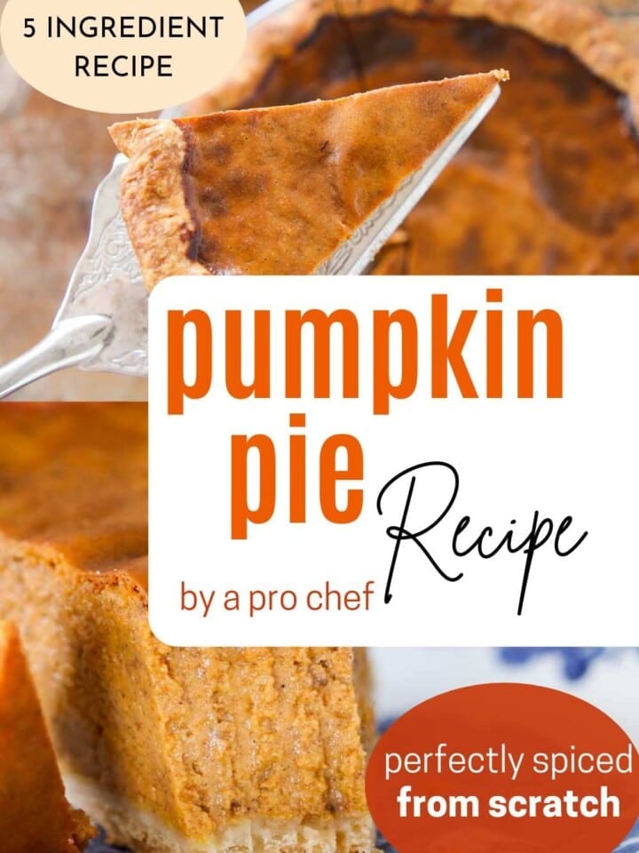 two pictures of pumpkin pie with text overlay.