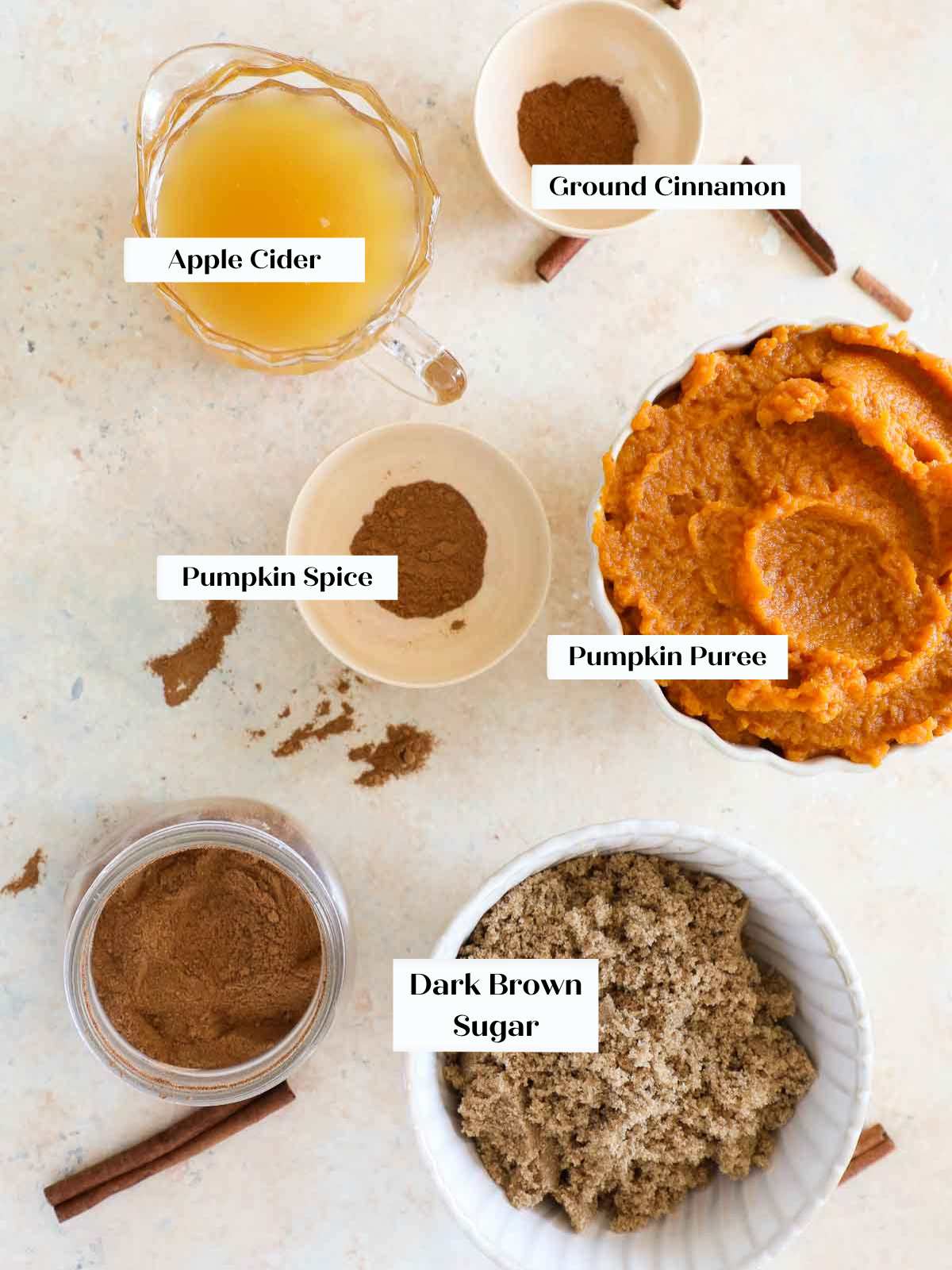 ingredients for pumpkin butter.