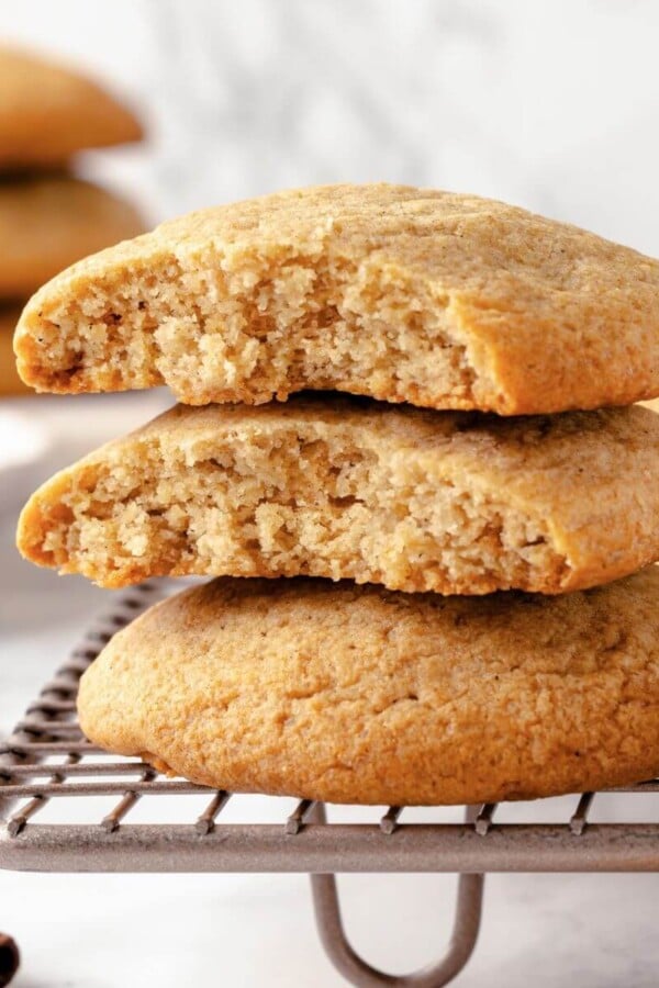 A chewy chai sugar cookie with a visible texture.