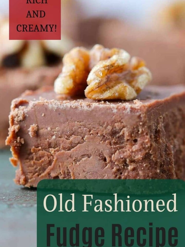 Classic homemade chocolate fudge with a smooth and velvety texture.