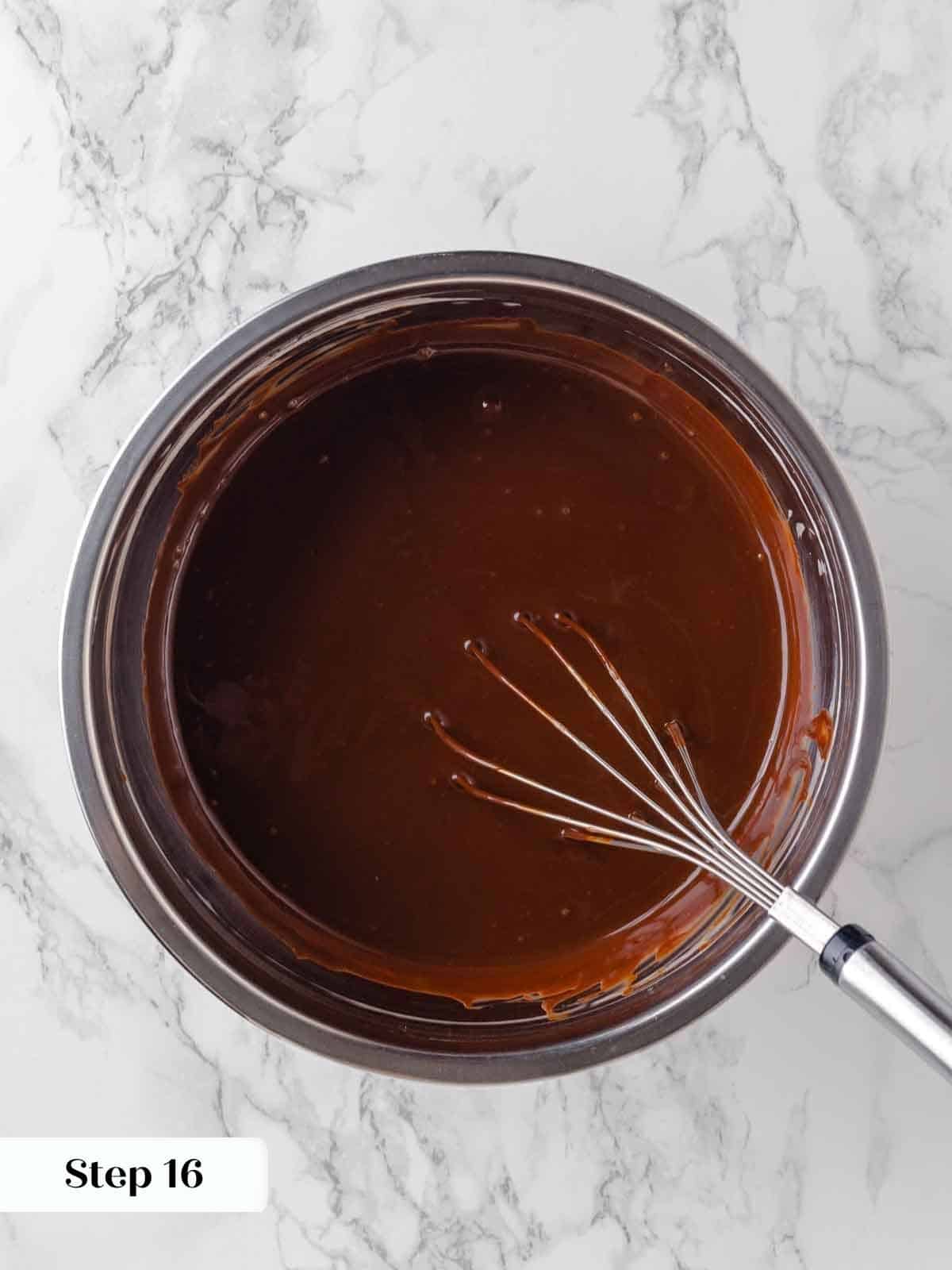 emulsified ganache for fudge frosting.