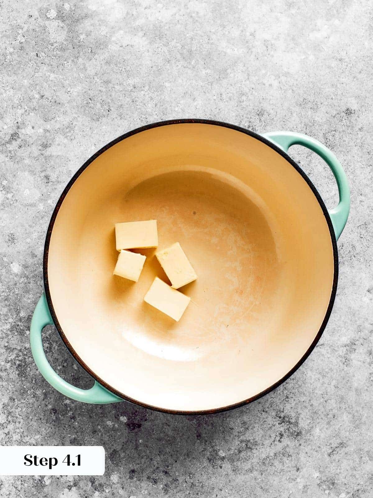 Butter melting in a saucepan before making a roux.