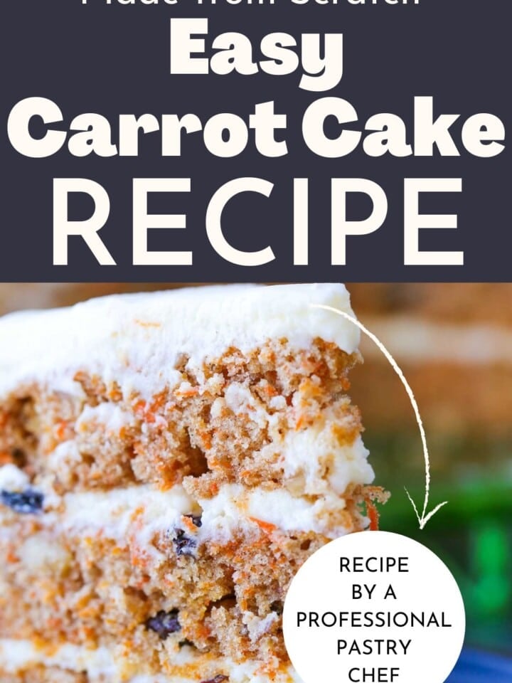 Freshly baked carrot cake slice frosted.