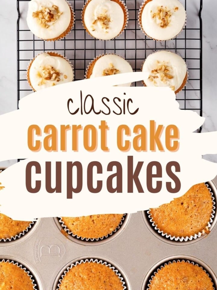 A dozen homemade carrot cupcakes on a cooling rack, ready to serve.