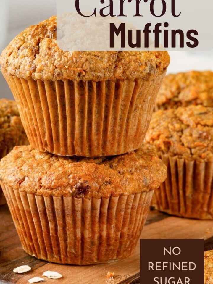 Stack of healthy carrot muffins.