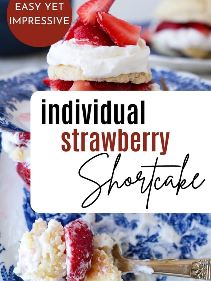 A small strawberry shortcake with lemon whipped cream and juicy berries.