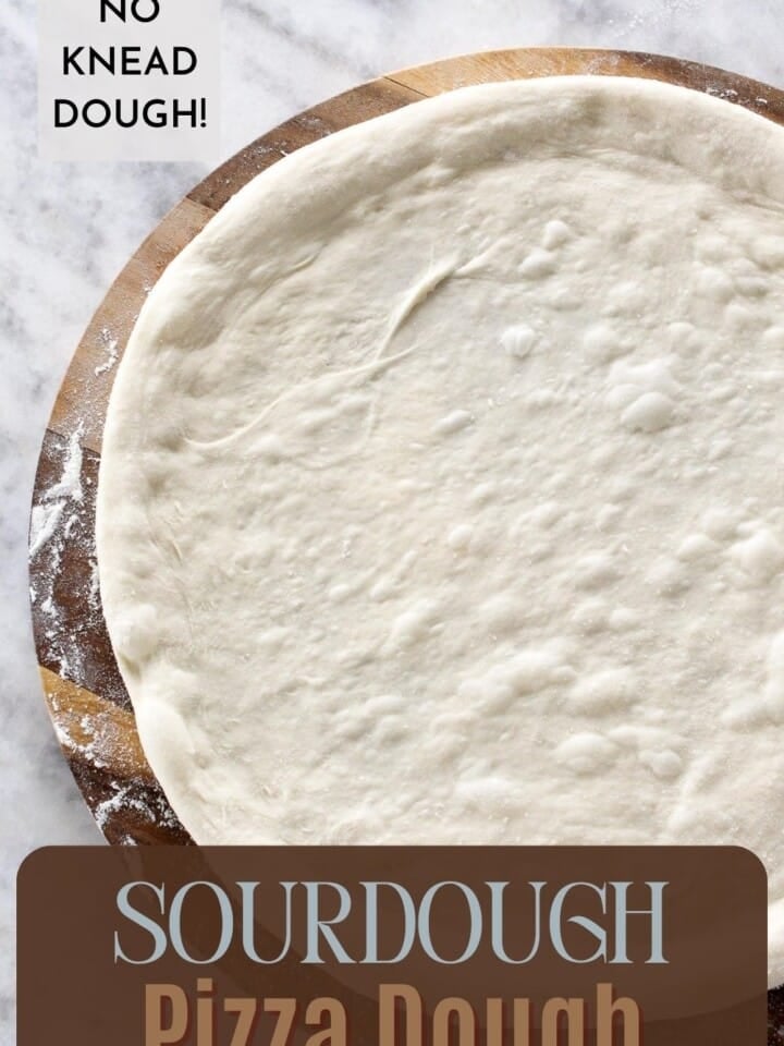 Unbaked sourdough pizza dough.