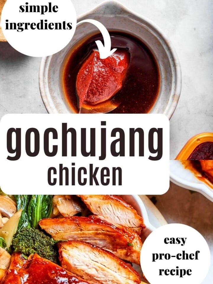 Sliced chicken coated in bold gochujang hoisin sauce, with broccoli and bok choy.