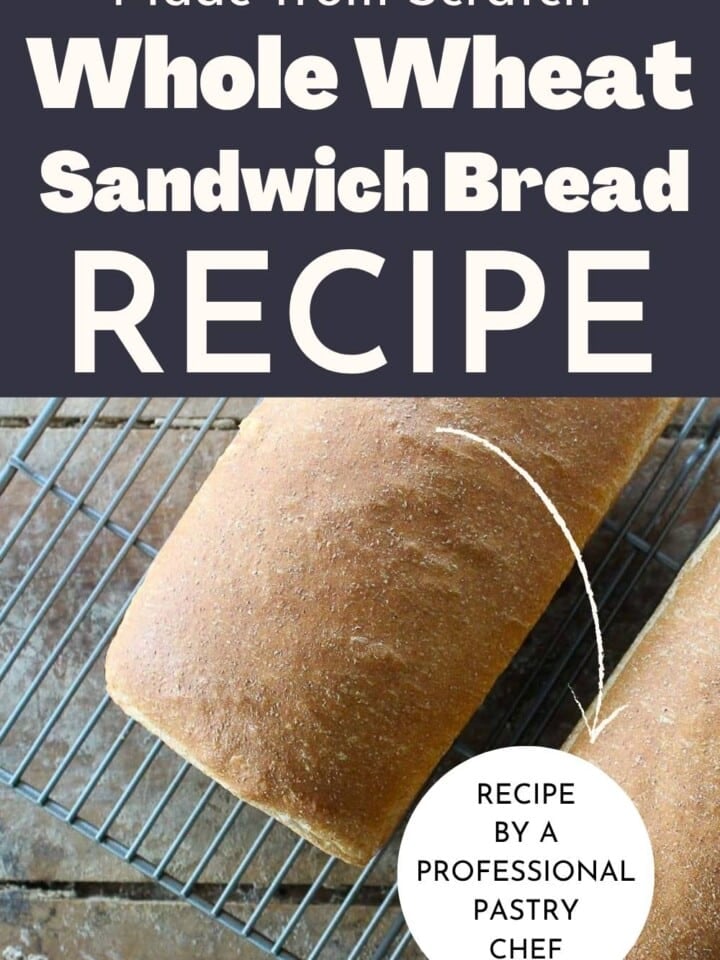 Finished sandwich bread with a soft crumb.