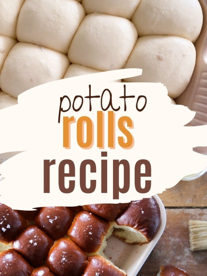 Freshly baked potato rolls with a fluffy texture and soft, tender interior.