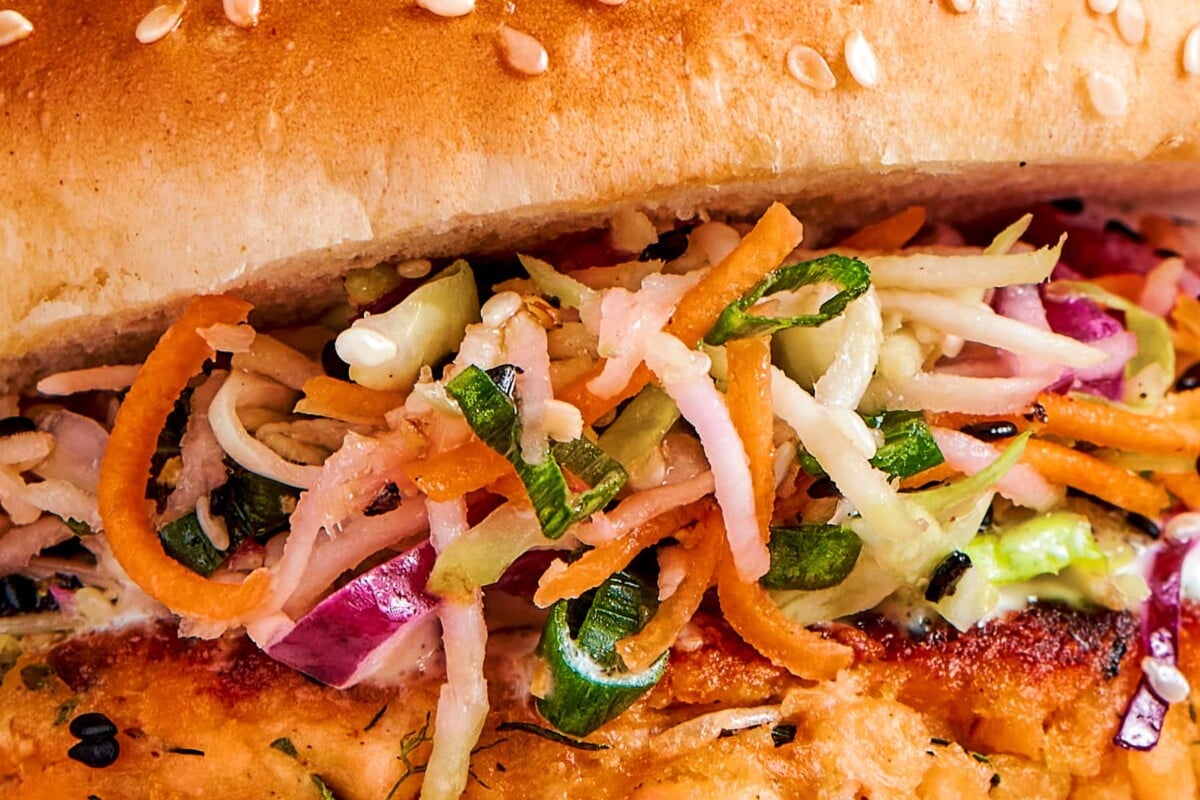 Healthy Broccoli Slaw Recipe Colorful Burger Layer