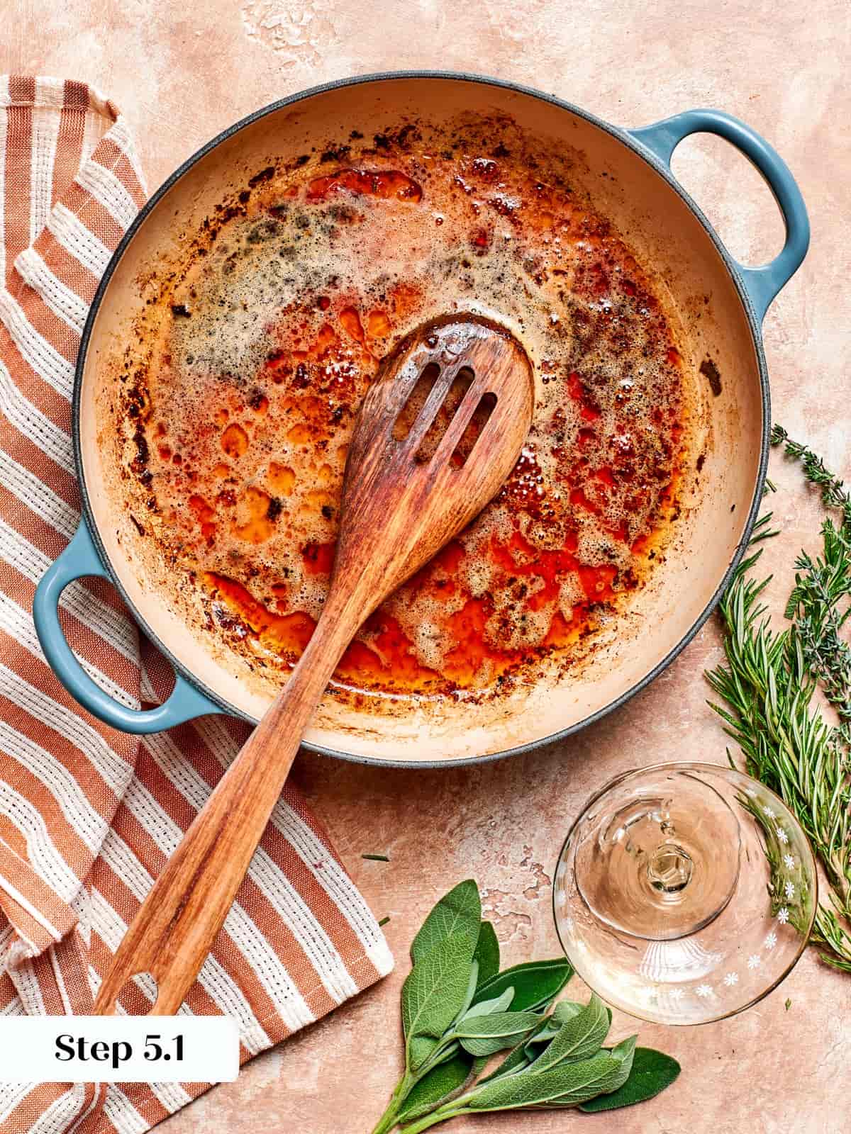 Apple cider poured into skillet to loosen browned bits after cooking pork.