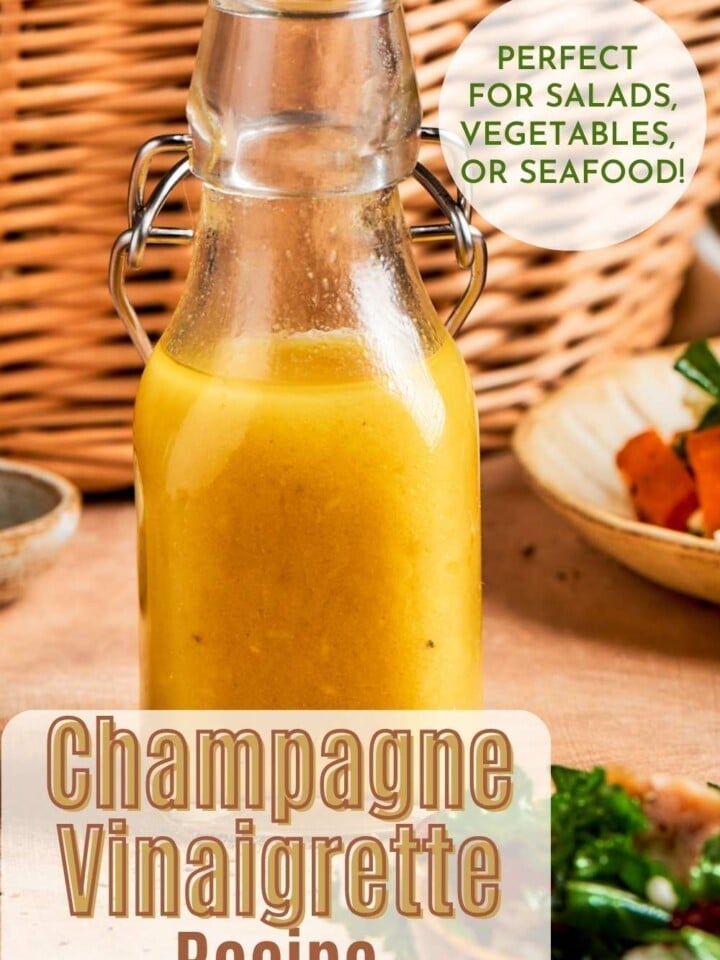 Glass bottle with bright and zesty champagne vinaigrette.