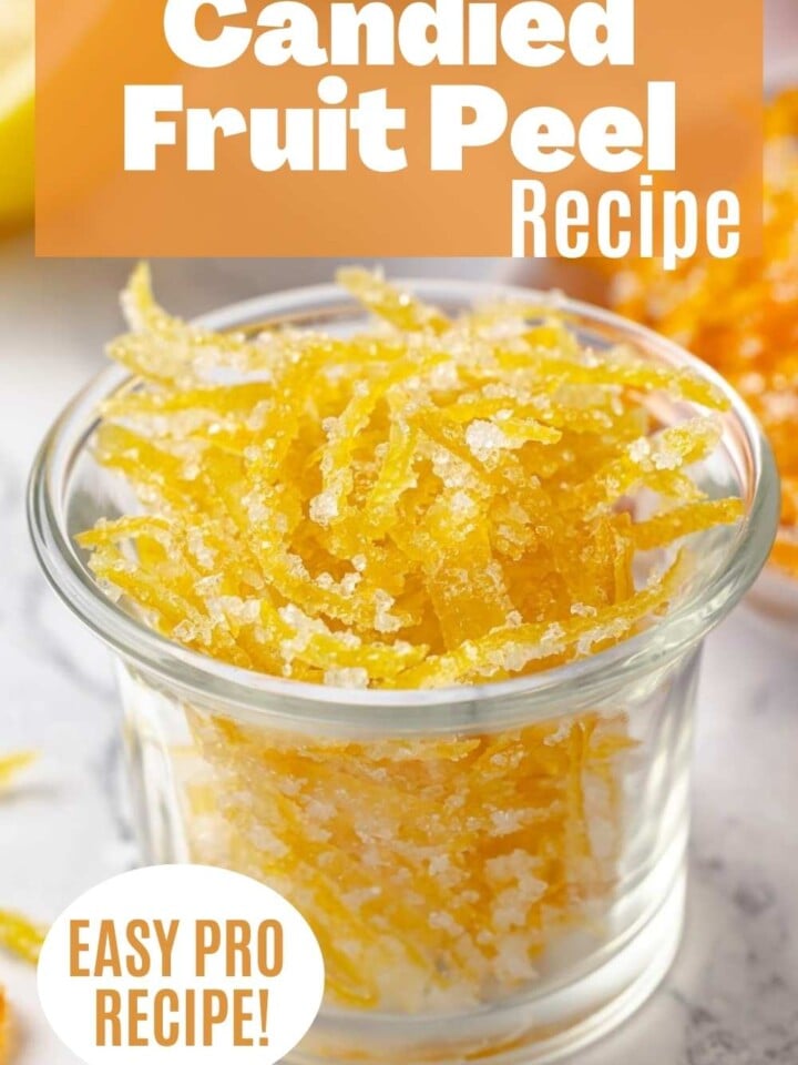 Bowls of bright candied lemon and orange peel for baking, garnishing, or gifting.