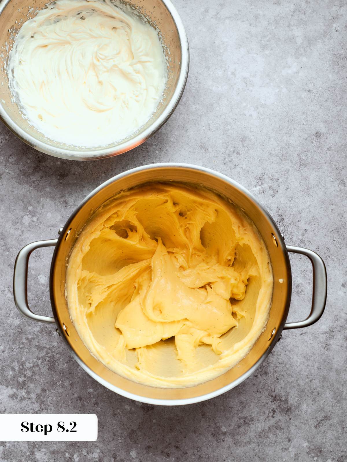 creme legere whipped cream and refreshed pastry cream.