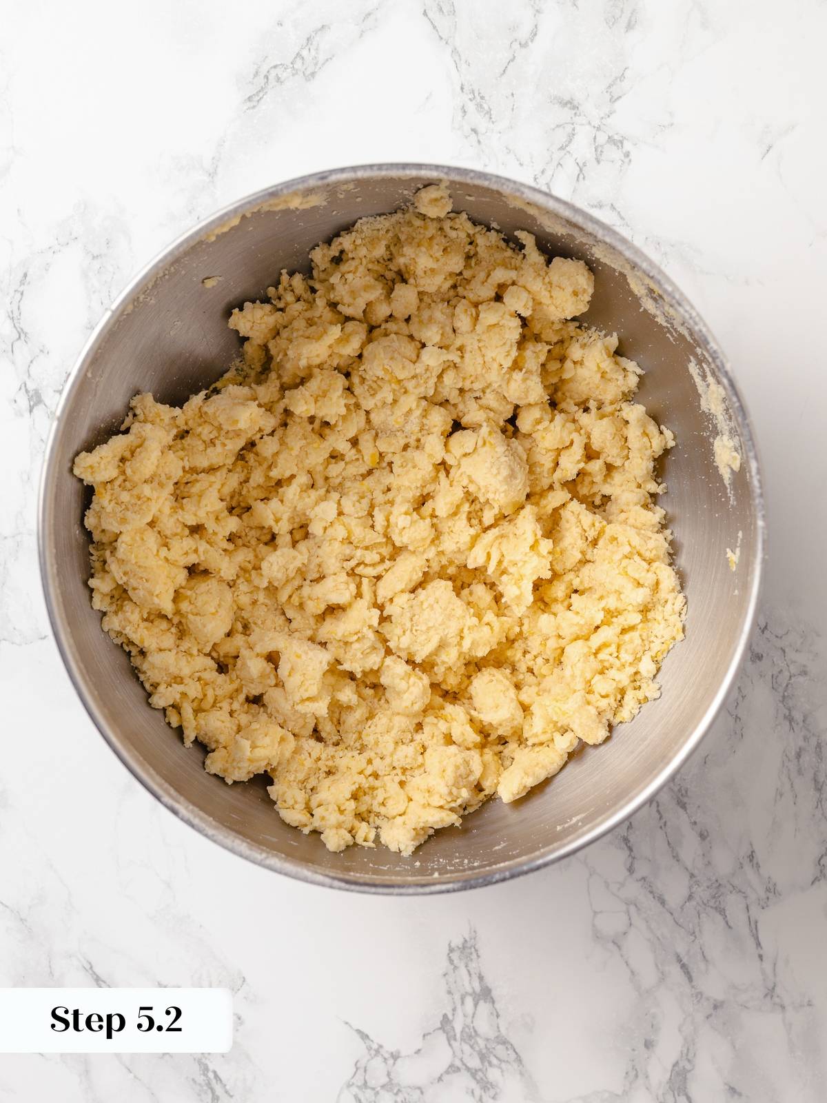 Scone dough just combined with no visible dry flour, ready to be shaped and chilled.