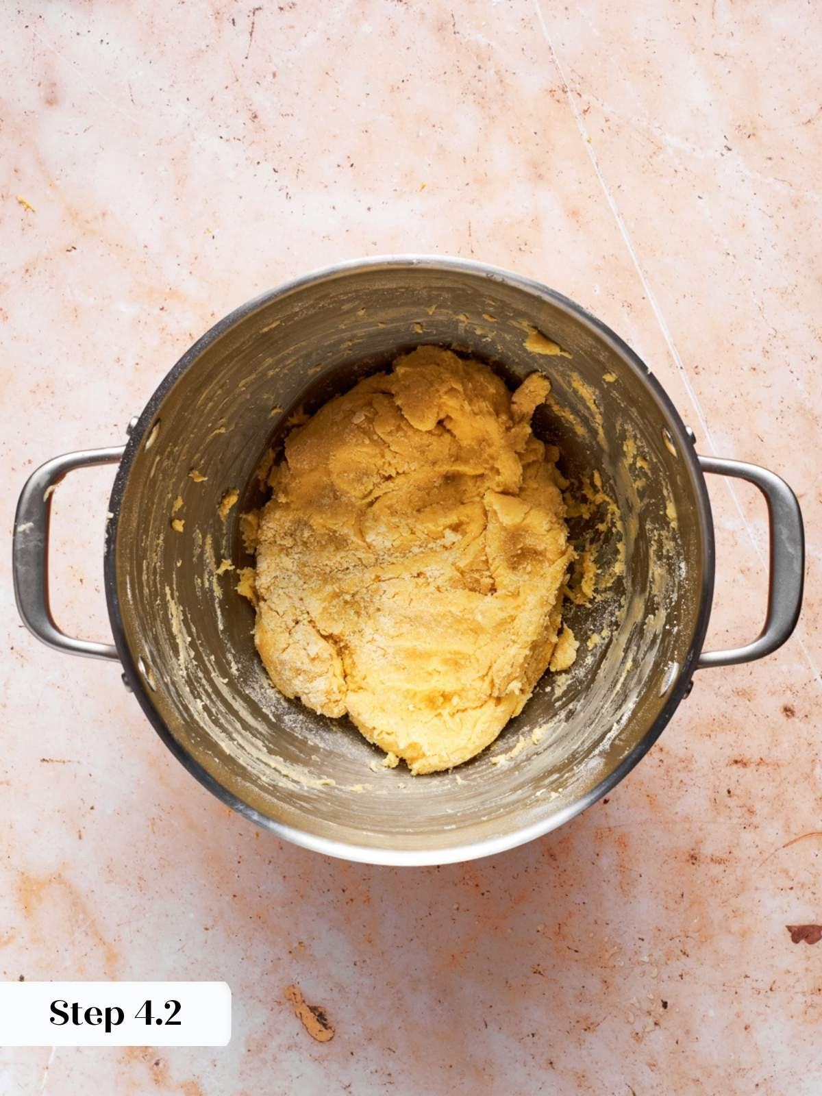 A rough, just-mixed dough that signals it is time to stop and avoid tough blueberry scones.