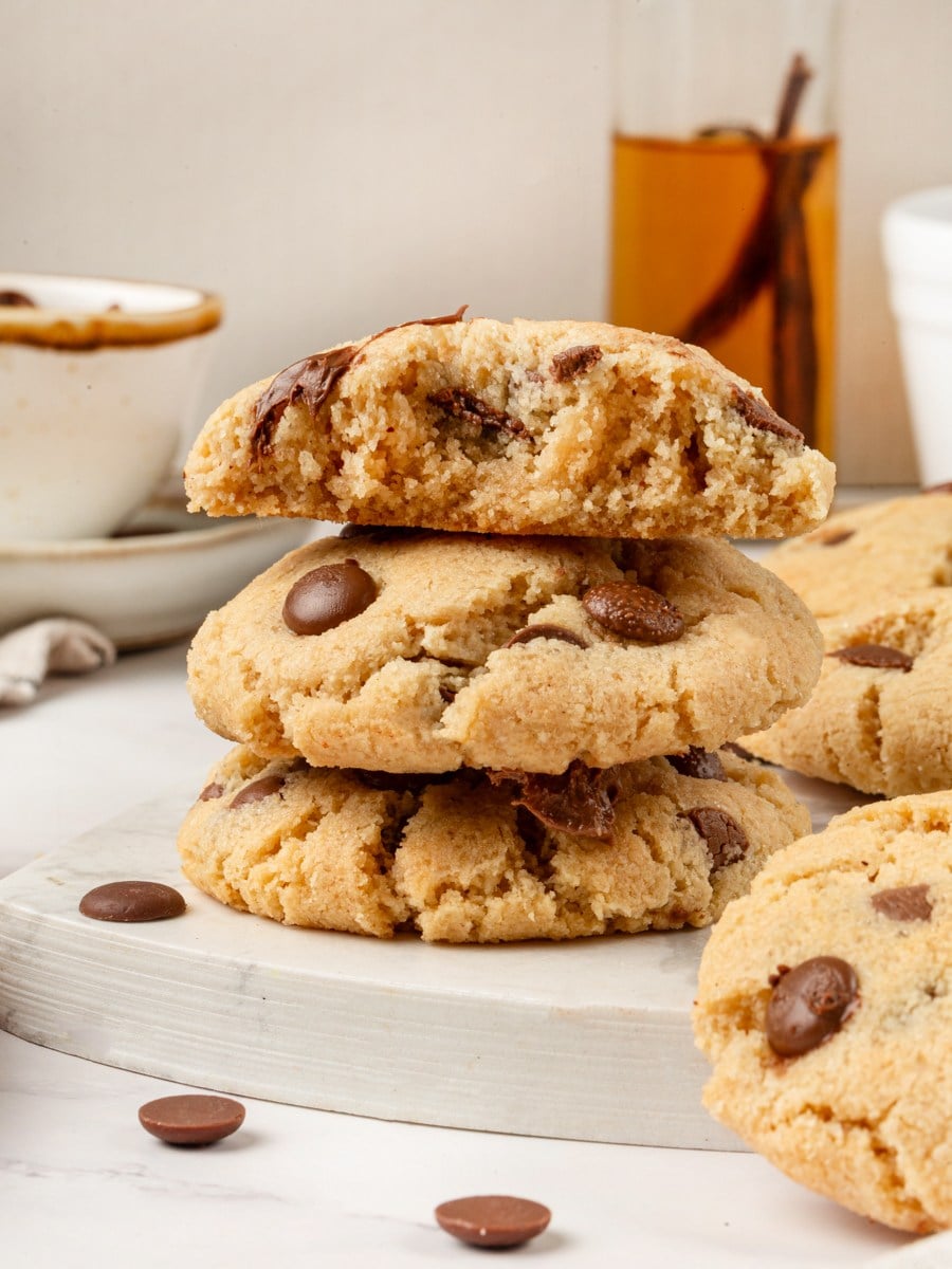 Take a bite from these almond flour chocolate chip cookies and head straight to serving.