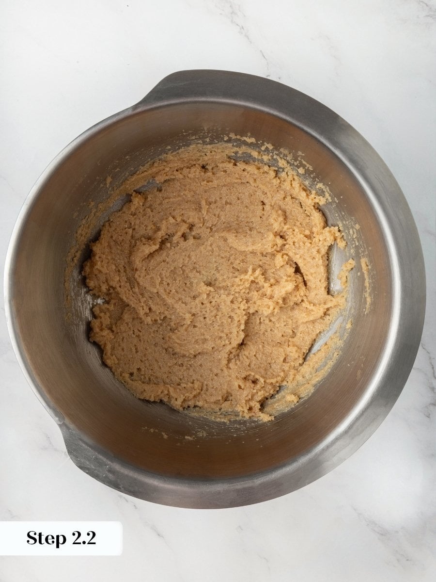 Creaming until light gives these almond flour chocolate chip cookies the structure to hold real height.