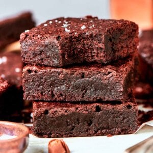 These one bowl brownies stay soft and chewy for days, making them an easy make-ahead treat.