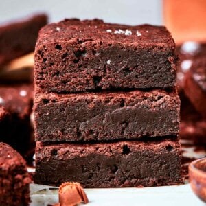 Bright and clean on white, these one bowl brownies look as good as they taste fresh.