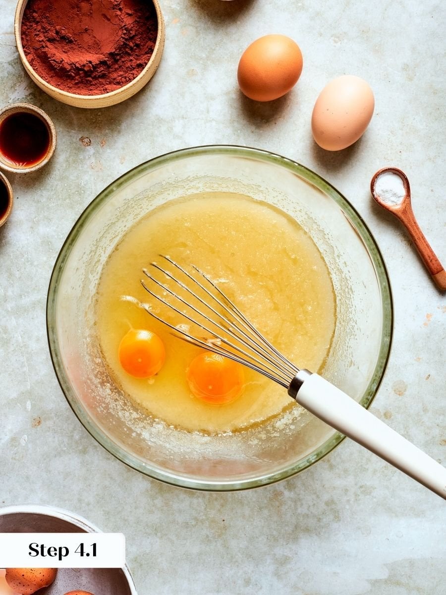 Eggs are the only structure builder holding the rich batter for one bowl brownies together.