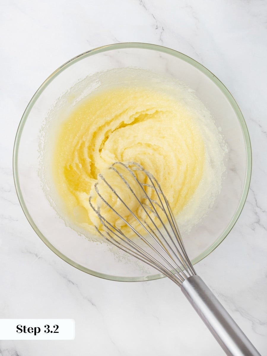 Hand-whisking dissolves the sugar, building the glossy crackly top peanut butter brownies are known for.