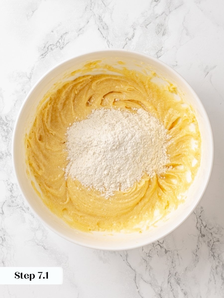 Starting with flour protects the crumb cake from overmixing, which would toughen the finished slice.