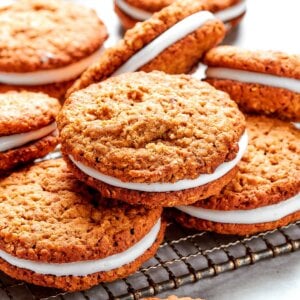 Stacked and ready to eat, these oatmeal cream pies trade cellophane wrappers for real from-scratch flavor.