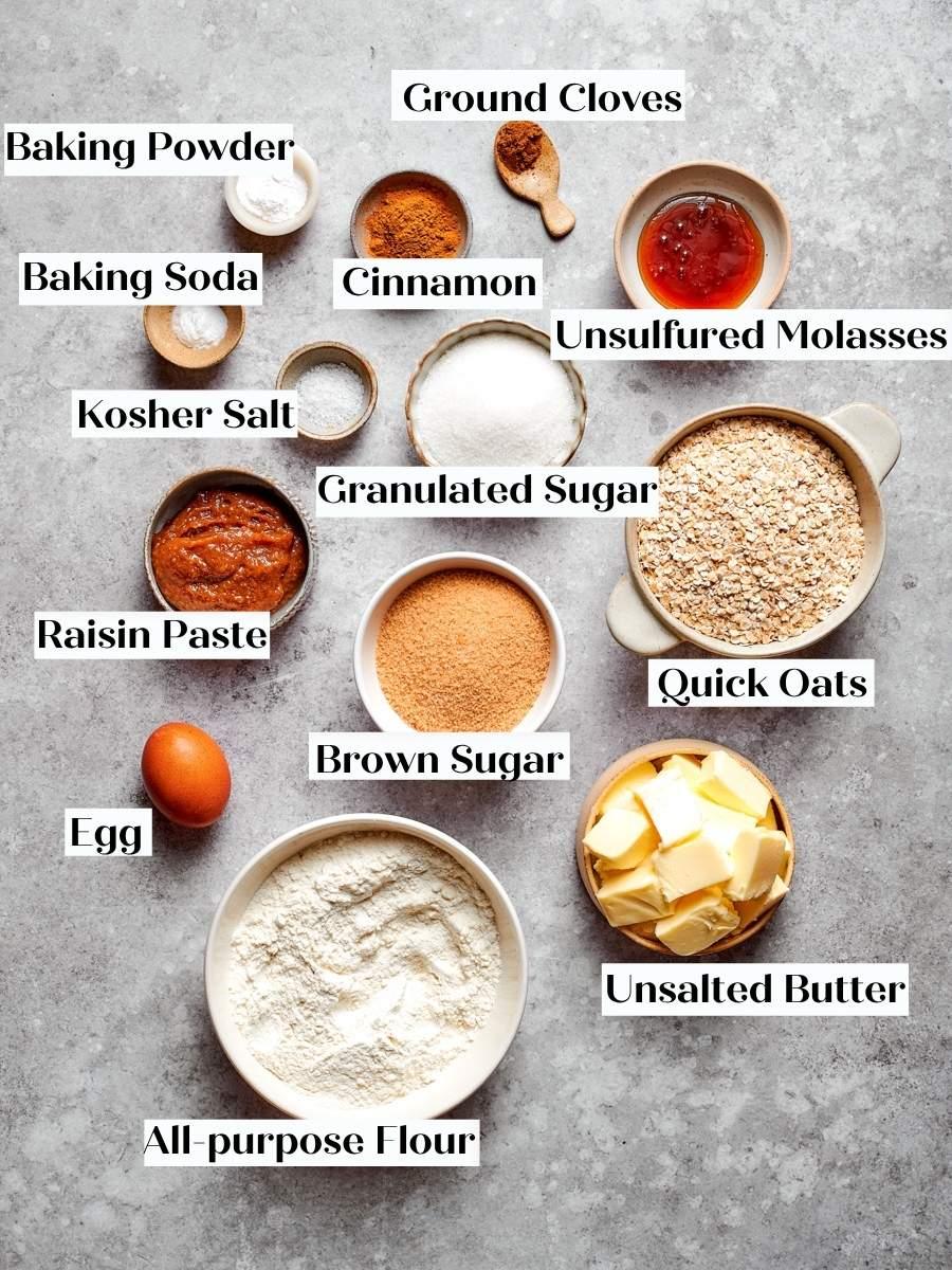 Every component, including the raisin paste, is measured before starting these from-scratch oatmeal cream pies.