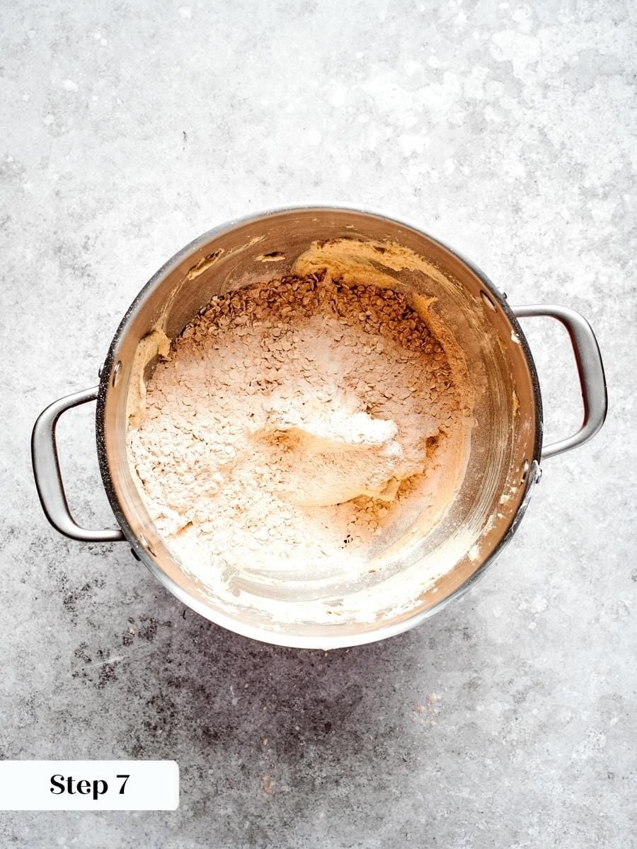 Mixing just until combined keeps the oatmeal cream pie dough tender rather than tough and overworked.