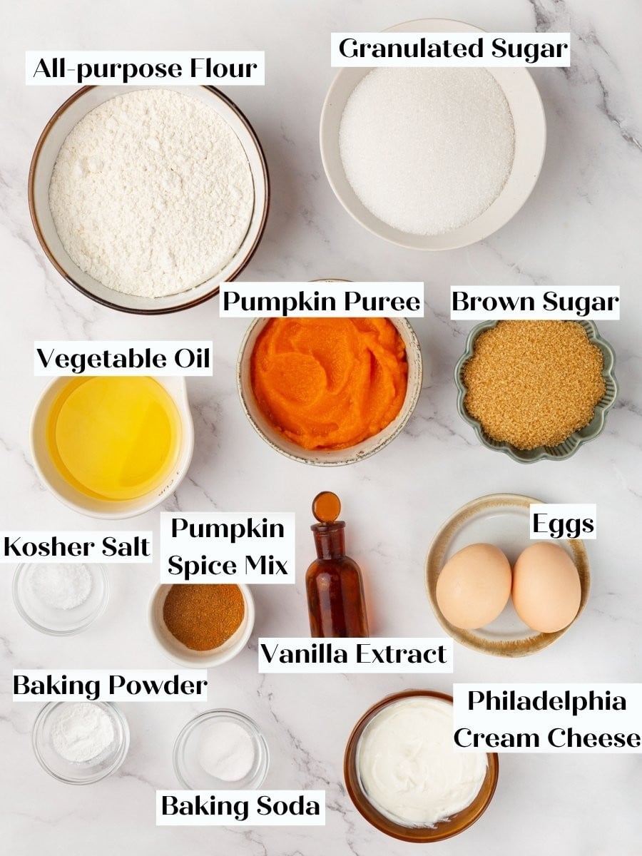 Full-fat block cream cheese, not spreadable, is essential to how pumpkin cream cheese muffins set.