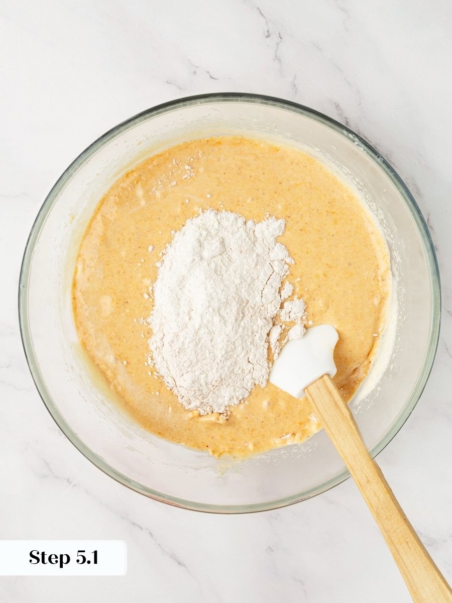 Alternating flour and buttermilk keeps pumpkin cupcakes with cream cheese frosting from breaking apart.