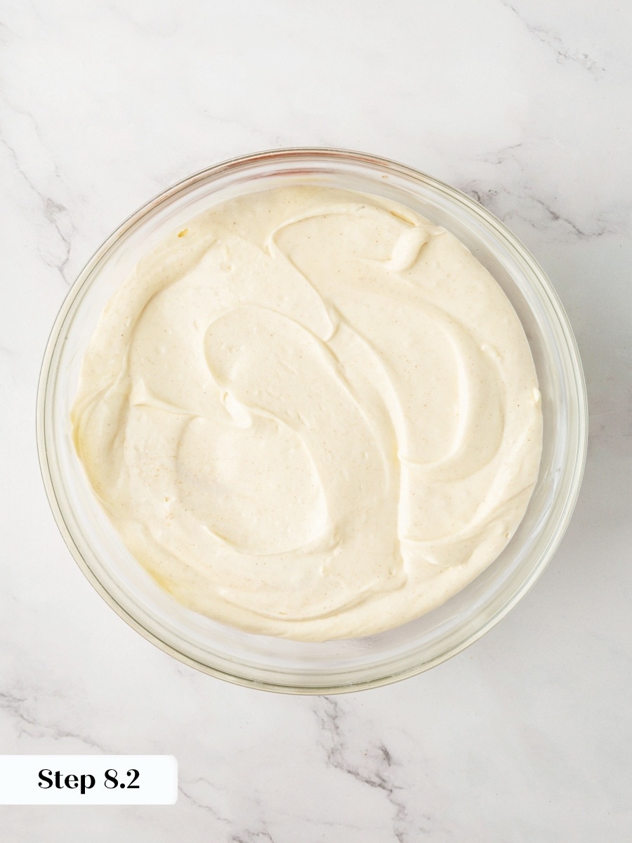 Frosting stiff enough to hold its edges is what tops pumpkin cupcakes with cream cheese frosting.