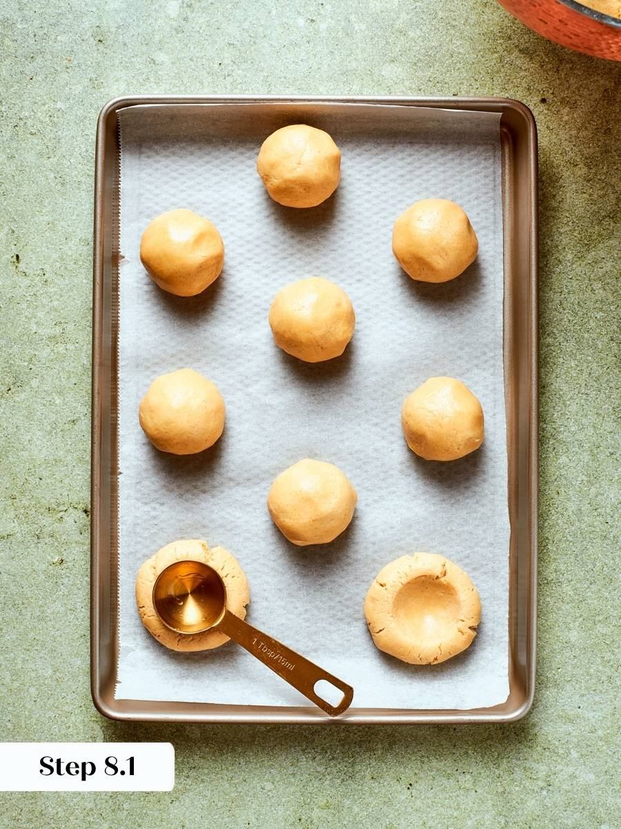 Scooping with a quarter-cup measure keeps every one of these pumpkin pie cookies an even size.