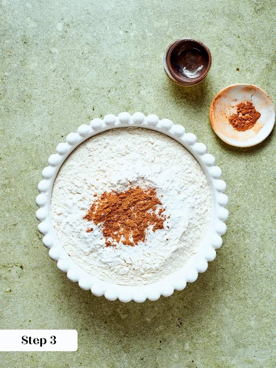 Whisking the dry ingredients first spreads the warm spice evenly through the pumpkin pie cookies.