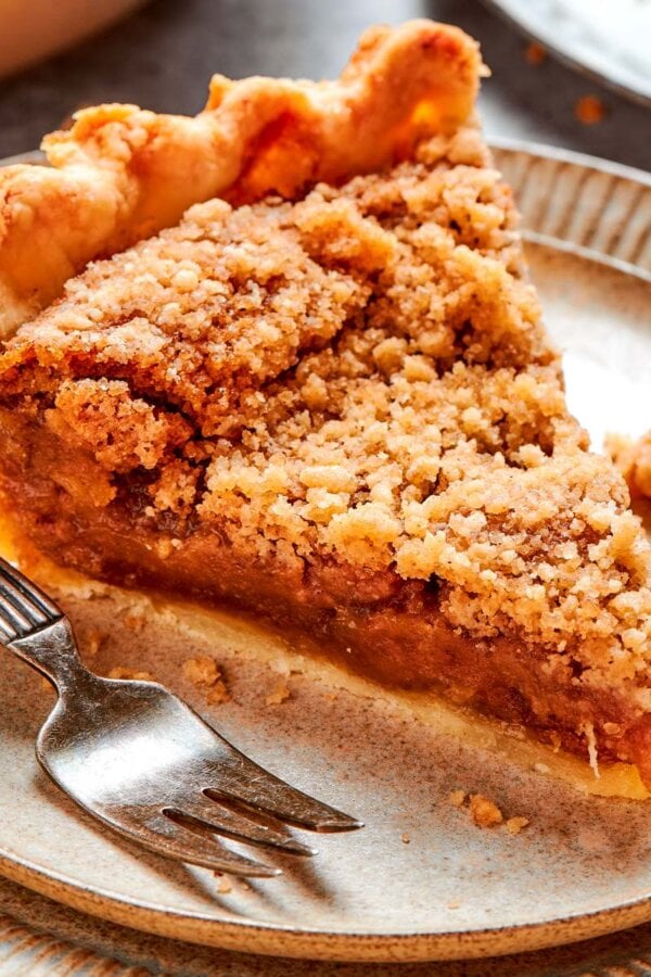 This tight square makes a scroll-stopping featured thumbnail of shoofly pie's crumb and molasses layers.