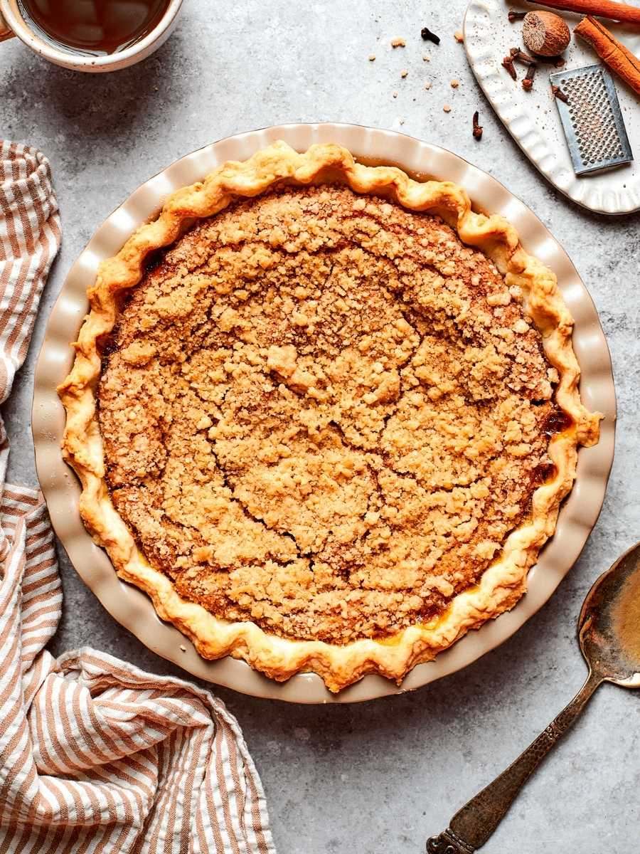 Baking high then low lets shoofly pie set into three distinct layers under a crackly crust.