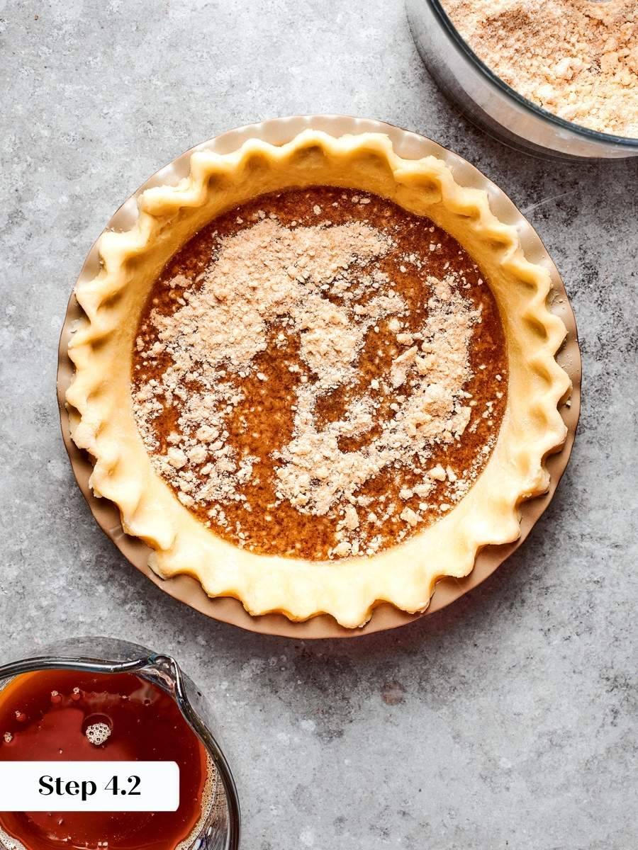 Alternating crumb over filling is exactly how shoofly pie builds its custardy, soft, and crumbly strata.