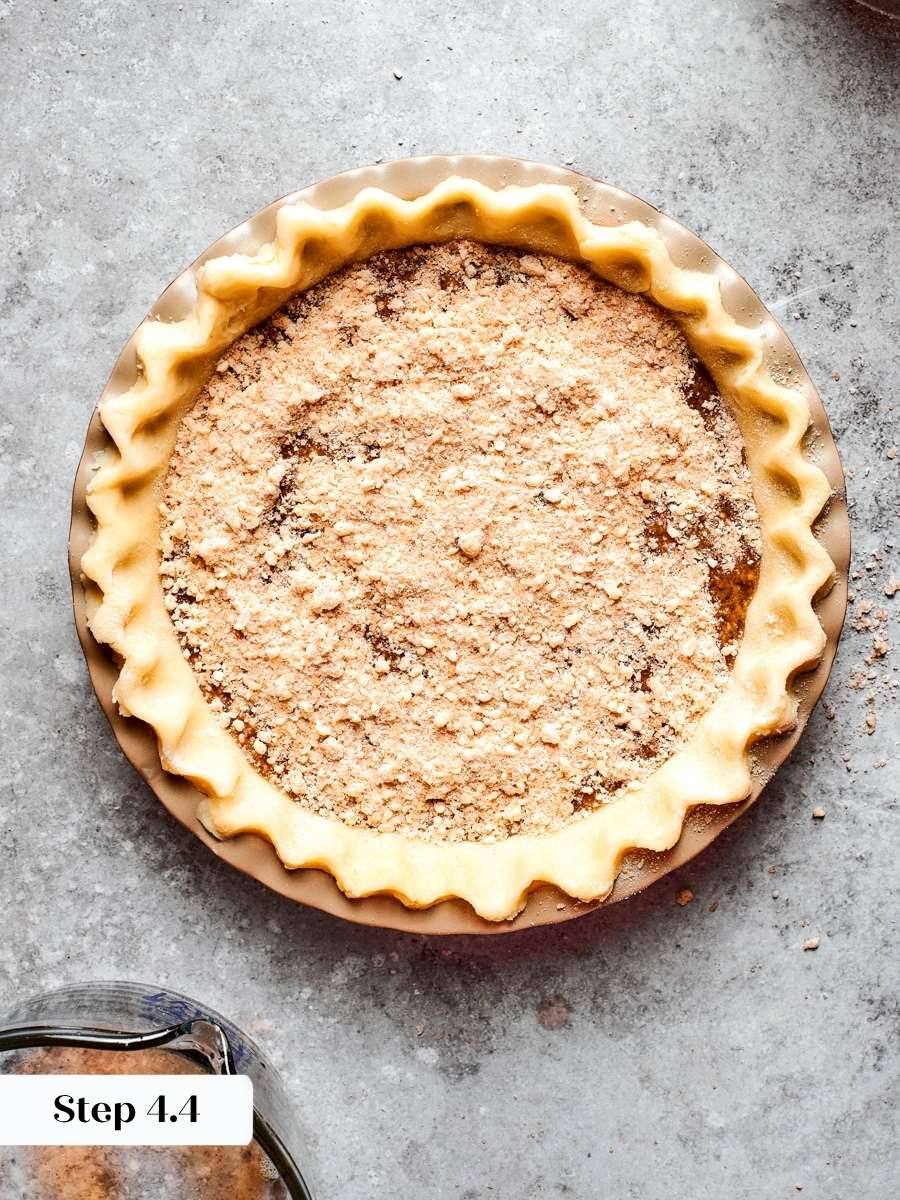 Baked, this crumb blanket becomes the dry, crackly top layer shoofly pie is loved for.