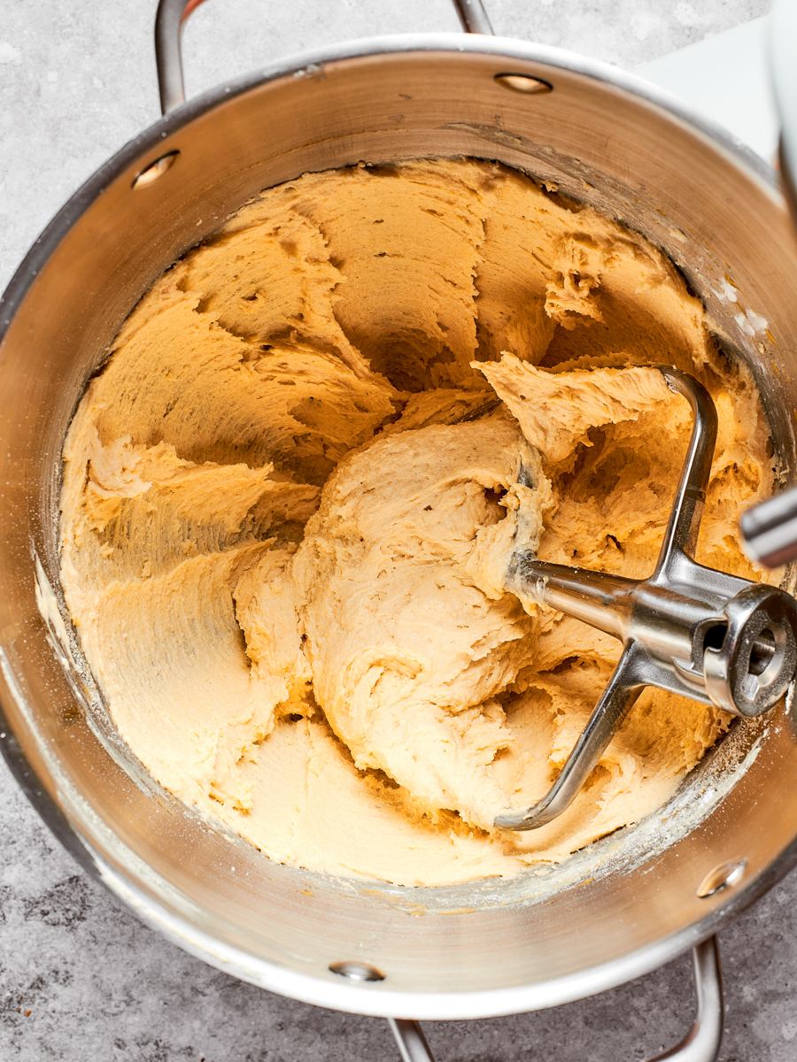 Spreadable but not loose is the consistency frangipane should reach before it goes into pastry.